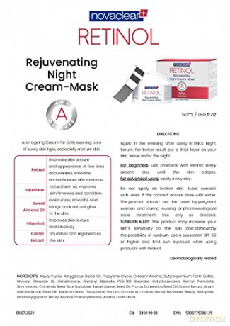 NOVACLEAR Retinol Przeciwzmarszczkowy krem-maska na noc 50 ml