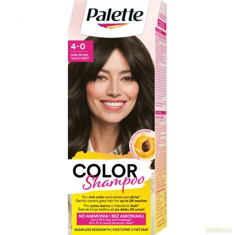 Palette Color Shampoo Szampon koloryzujący 4-0 Ciemny Brąz 50 ml