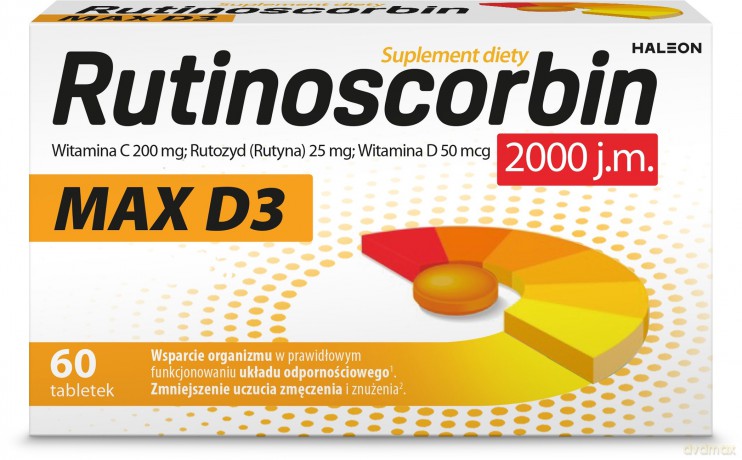 RUTINOSCORBIN Max D3 2000 j.m. 60 tabletek
