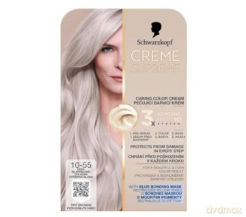 SCHWARZKOPF Creme Supreme Farba do włosów odcień 10-55 Platinum Silver Blonde