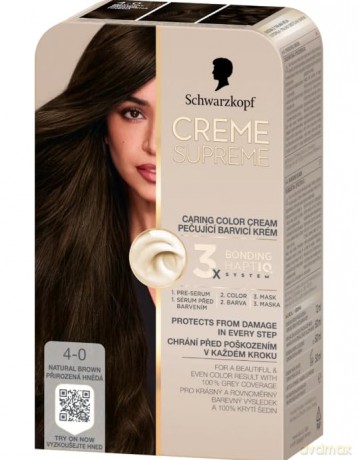 SCHWARZKOPF Creme Supreme Farba do włosów odcień 4-0 Natural Dark Brown