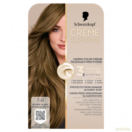 SCHWARZKOPF Creme Supreme Farba do włosów odcień 7-0 Natural Dark Blonde