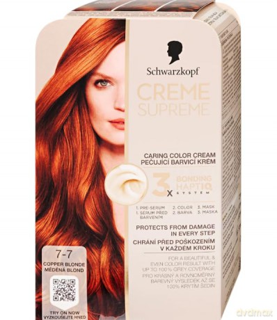 SCHWARZKOPF Creme Supreme Farba do włosów odcień 7-7 Copper Dark Blonde