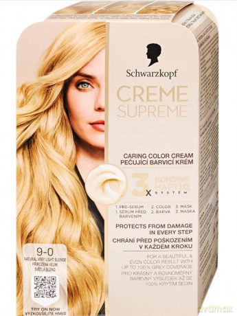 SCHWARZKOPF Creme Supreme Farba do włosów odcień 9-0 Natural Light Blonde
