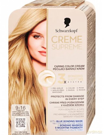 SCHWARZKOPF Creme Supreme Farba do włosów odcień 9-16 Cool Ash Light Blonde