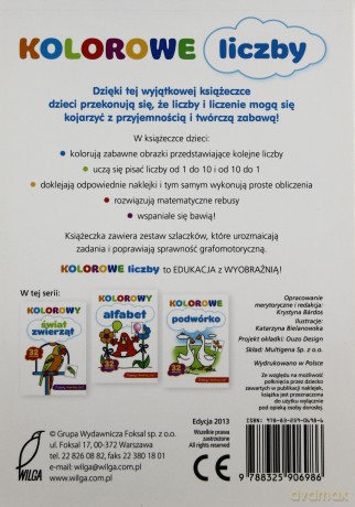 Kolorowe liczby 32 naklejki [KSIĄŻKA]