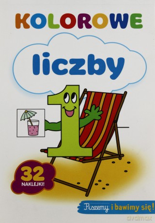 Kolorowe liczby 32 naklejki [KSIĄŻKA]