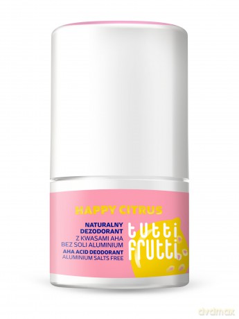 TUTTI FRUTTI Happy Citrus Naturalny dezodorant kwasowy bez soli aluminium + kwasy AHA 50 ml