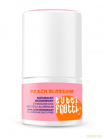 TUTTI FRUTTI Peach Blossom Naturalny dezodorant kwasowy bez soli aluminium + kwasy AHA 50 ml