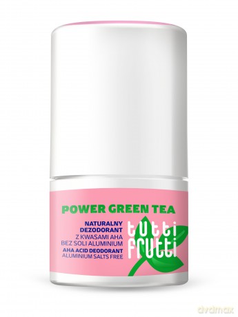 TUTTI FRUTTI Power Green Tea Naturalny dezodorant kwasowy bez soli aluminium + kwasy AHA 50 ml