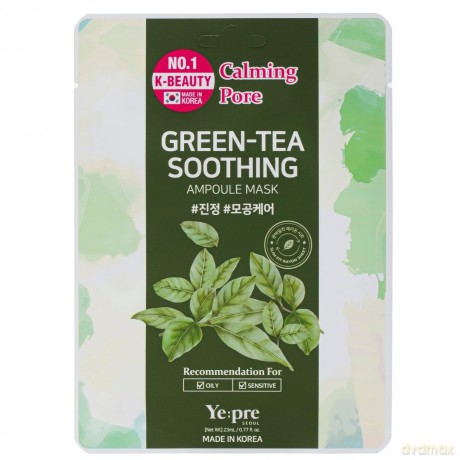 YEPRE Green-Tea Soothing Maska kojąca w płachcie 1 szt.