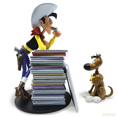 Lucky Luke: Lucky Luke and Rantanplan Stack of Comics Collector Figure