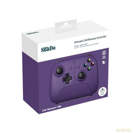 8BitDo - Ultimate 2.4G Wireless Controller with Dock and Hall Effect Joysticks - Purple