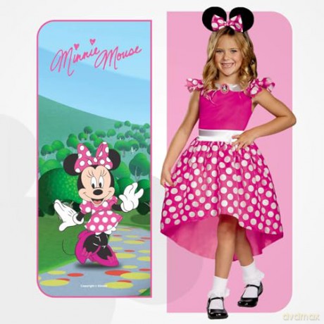 Disguise Mickey Mouse Childrenâs Pink Minnie Mouse Costume (3T-4T)