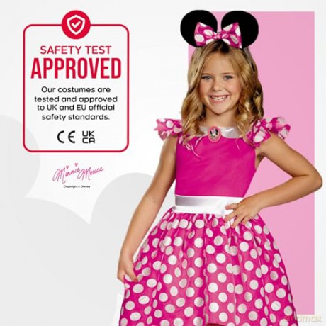 Disguise Mickey Mouse Childrenâs Pink Minnie Mouse Costume (3T-4T)