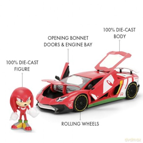 Jada - Knuckles Lamborghini Aventador w/Knuckles Die-Cast 1:24