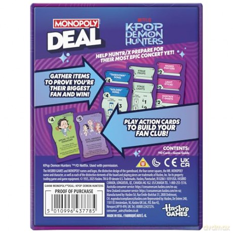 Kpop Demon Hunters Monopoly Deal /Boardgame [GRA PLANSZOWA]