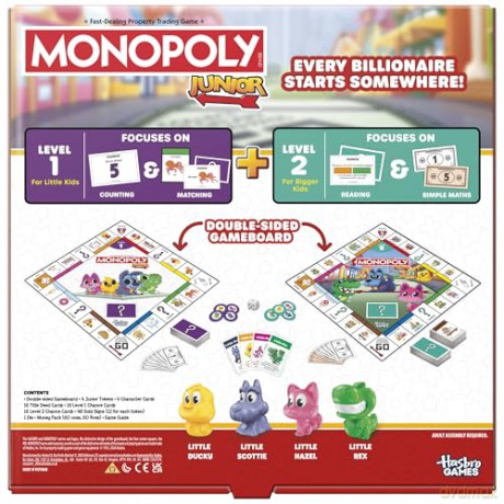 Monopoly Junior 2 In 1 Refresh/ Boardgame [GRA PLANSZOWA]