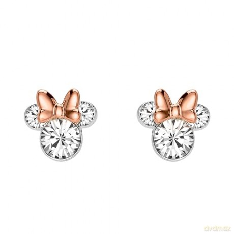 Peers Hardy - Brass Tt Slv Plt Crystal Minnie Pink Bow Stud Earring