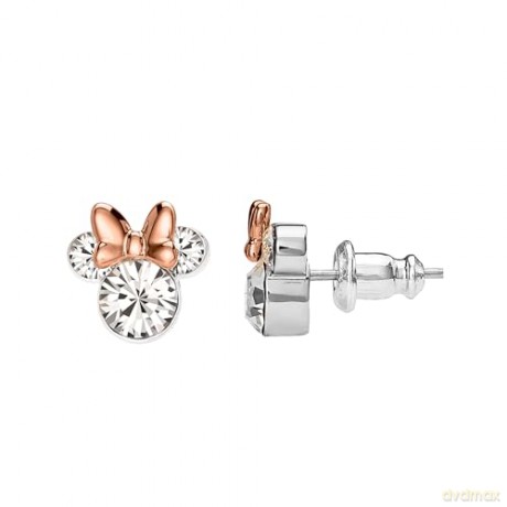 Peers Hardy - Brass Tt Slv Plt Crystal Minnie Pink Bow Stud Earring