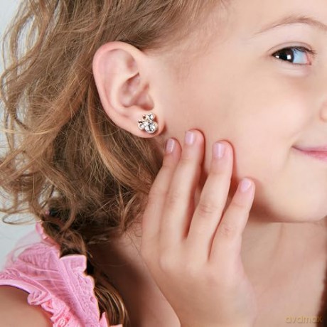 Peers Hardy - Brass Tt Slv Plt Crystal Minnie Pink Bow Stud Earring