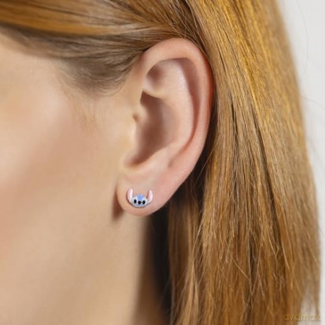 Peers Hardy - Sterling Silver 925 Stitch Enamel Fill Stud Earrings