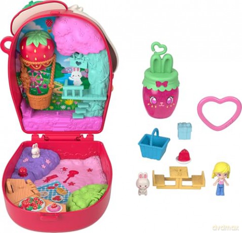 Polly Pocket - Core Compact: Strawberry Bunny Basket