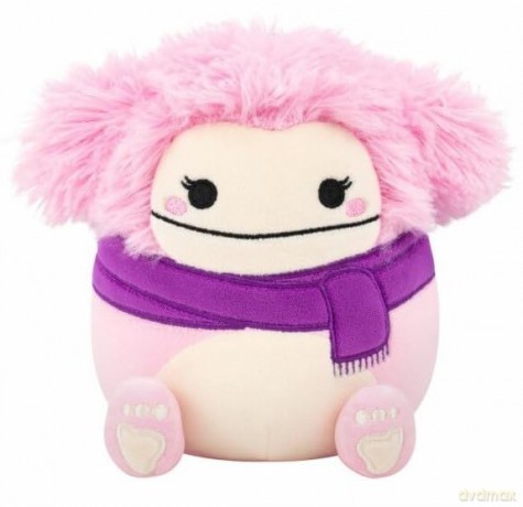 Squishmallows - 7.5'' - Brina Pink Bigfoot With Purple Scarf