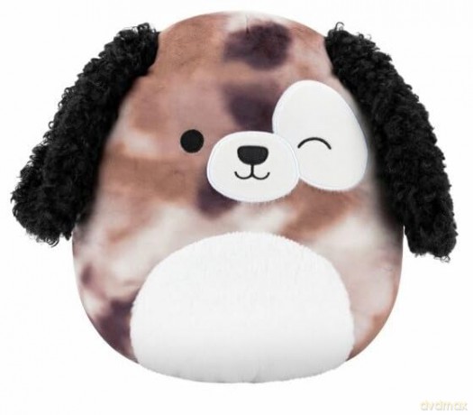 Squishmallows - 7.5'' - Zerdan Winking Brown Marbled Dog With White Spotted Eye And Fuzzy Belly