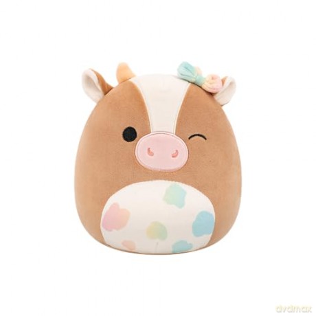 Squishmallows - 8'' - (Griella - Winking Brown Cow W/Rainbow Spotted Belly And Bow