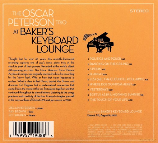 Oskar Peterson: Oscar Peterson At Baker's Keyboard Lounge [CD]