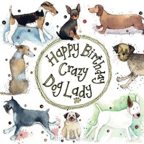 Karnet Urodziny Crazy Dog Lady Psiara