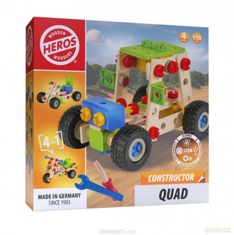 Klocki konstrukcyjne Quad drewniany 4w1 110 el. [KLOCKI]