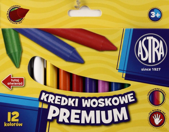 Kredki Woskowe Premium 12 kolorów bls