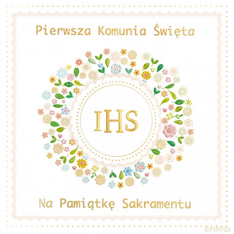 Karnet KW Komunia Wianek z koronką