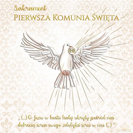 Karnet KW Komunia Złoty Gołąb