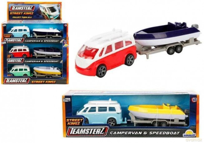 Autko campervan+trailer mix 1:64