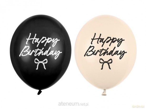 Balony Strong Happy Birthday Kokardki 30 cm 50szt
