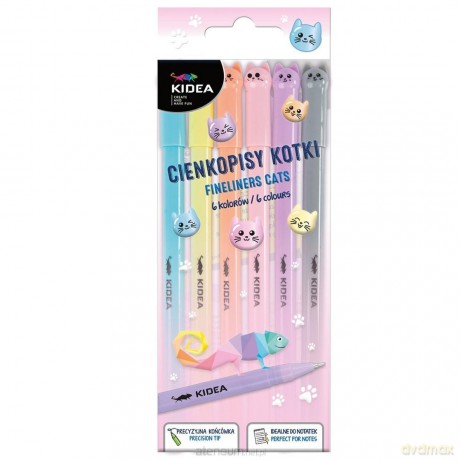 Cienkopisy Kotki 6 kolorów