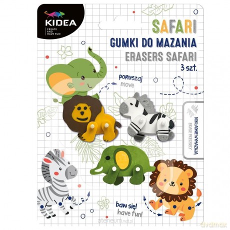 Gumki do mazania Safari 3szt