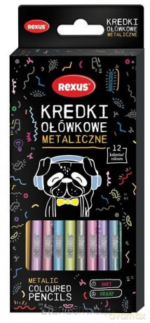 Kredki ołówkowe metaliczne 12 kolorów