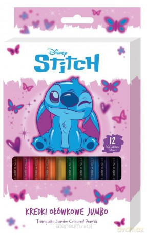 Kredki ołówkowe trójkątne Jumbo Stitch 12 kolorów