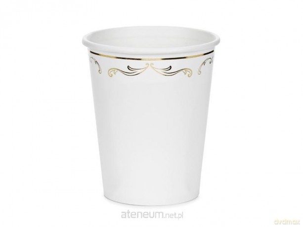 Kubeczki z ornamentem biały 220ml 6szt