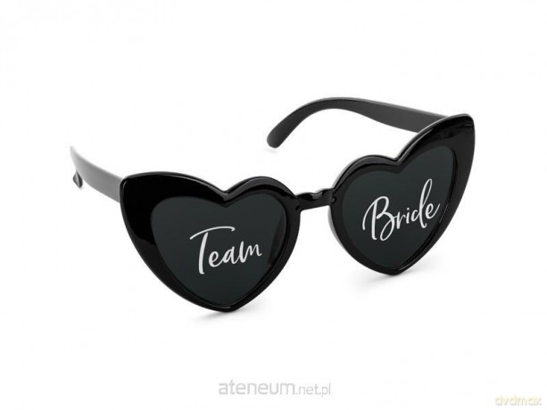 Okulary serduszka z napisem Team Bride