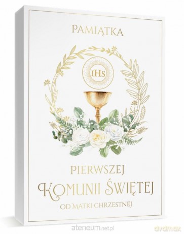 Pamiątka Komunia pudełko A4 + książka [KSIĄŻKA]