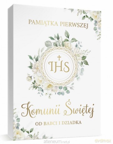 Pamiątka Komunia pudełko A4 + książka [KSIĄŻKA]