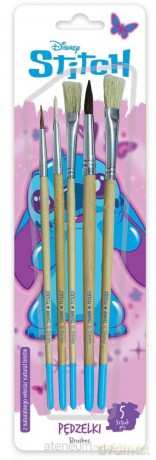 Pędzelki z naturalnego włosia Stitch Pinki 5szt