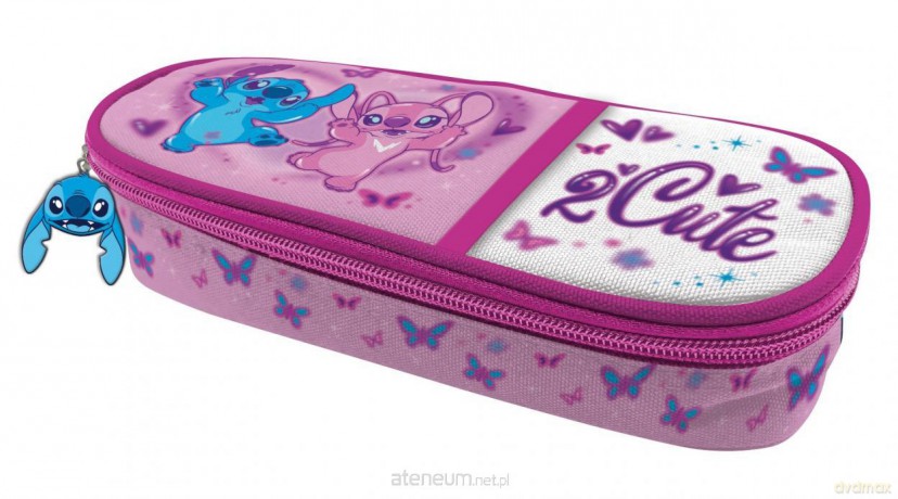Piórnik szkolny z klapką Stitch Pink