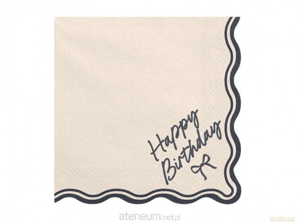 Serwetki Happy Birthday Kokarda 33x33 cm 12szt