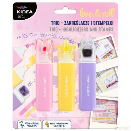 Stempelki-Zakreślacze 3szt